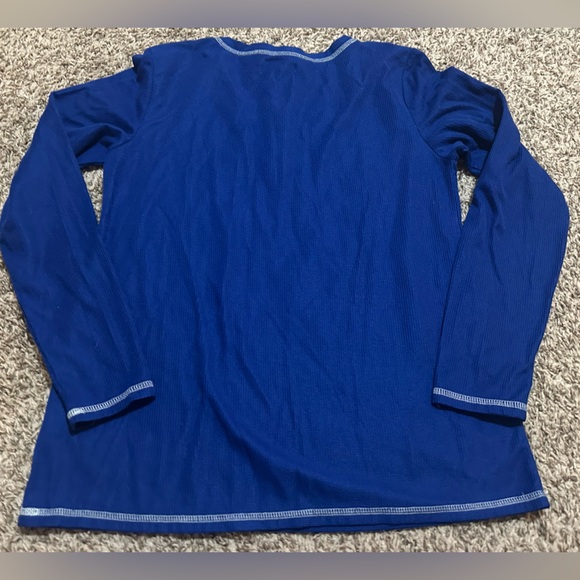 Sonoma Goods For Life Blue Ribbed Henley Pajama Top - Size Medium - Picture 4 of 6